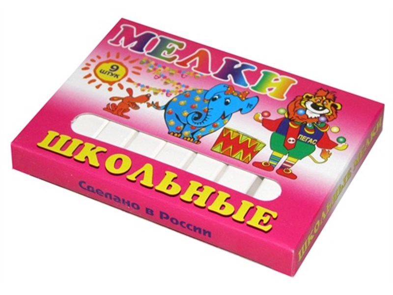 Мелки школьные Пегас белые 9 шт по 12,5 гр