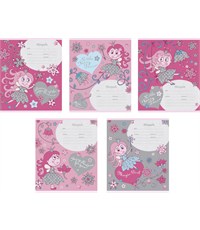 Тетрадь школьная Полиграфика Маленькая фея, 12 л., А5, линейка, серебро